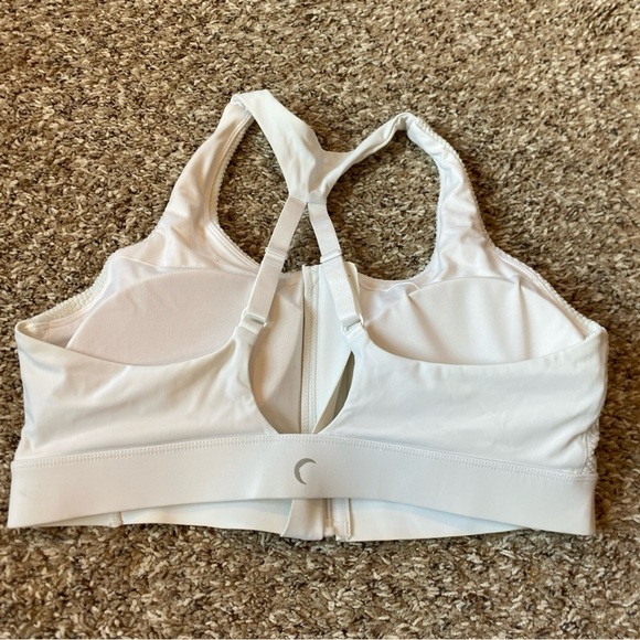 Zyia Active All Star Padded Sports Bra Front Zip White Dot Large - Picture 3 of 6